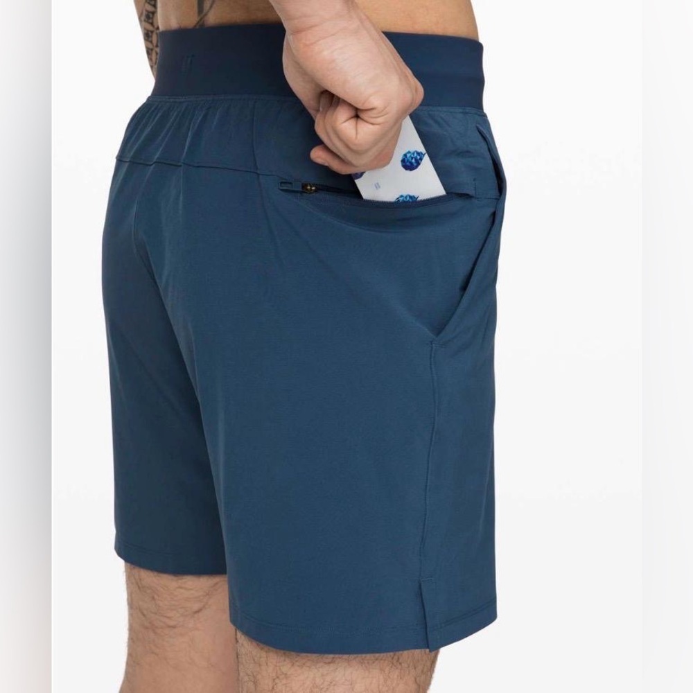 LULULEMON ATHLETICA TEAL ATHLETIC SHORT WITH A POCKET IN THE SIDE SIZE M - Picture 12 of 12